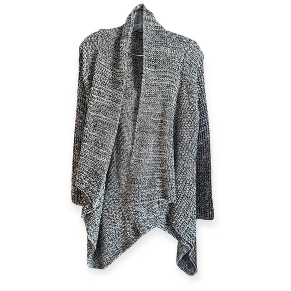 Urban Outfitters Black & Gray Open Front Drape Flowy Open Front Knit Cardigan XS - Picture 2 of 3
